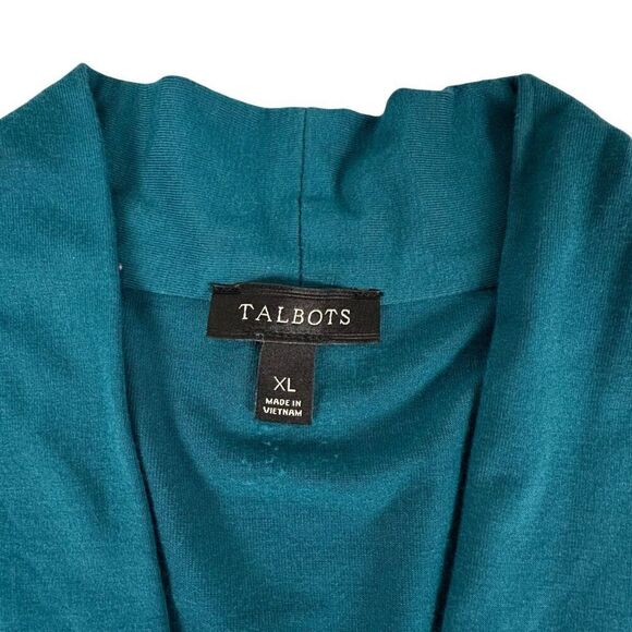 Talbots Long Sleeve Jersey Knit Teal Top size XL - Picture 4 of 5